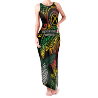 Vanuatu Indipendens Dei Family Matching Tank Maxi Dress and Hawaiian Shirt Mix Traditional Sand Drawing