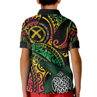 Vanuatu Indipendens Dei Kid Polo Shirt Mix Traditional Sand Drawing