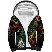 Vanuatu Indipendens Dei Sherpa Hoodie Mix Traditional Sand Drawing