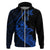 Custom Guam Hoodie Tribal Turtles Curves Style Blue LT7 Zip Hoodie Blue - Polynesian Pride