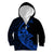 Personalised Guam Kid Hoodie Tribal Turtles Curves Style - Blue LT7 Zip Hoodie Blue - Polynesian Pride