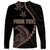 Personalised Guam Long Sleeve Shirt Tribal Turtles Curves Style - Brown LT7 - Polynesian Pride