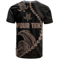 Custom Guam T Shirt Tribal Turtles Curves Style Brown LT7 - Polynesian Pride