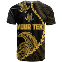 Custom Guam T Shirt Tribal Turtles Curves Style Gold LT7 - Polynesian Pride