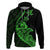 Custom Guam Hoodie Tribal Turtles Curves Style Green LT7 Pullover Hoodie Green - Polynesian Pride