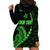 Personalised Guam Hoodie Dress Tribal Turtles Curves Style - Green LT7 - Polynesian Pride