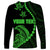 Personalised Guam Long Sleeve Shirt Tribal Turtles Curves Style - Green LT7 - Polynesian Pride