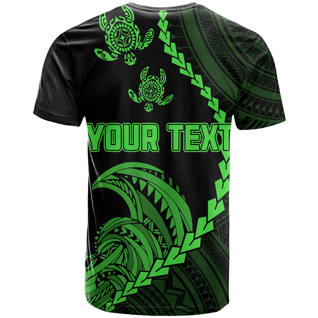 Custom Guam T Shirt Tribal Turtles Curves Style Green LT7 - Polynesian Pride