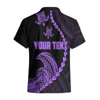 Personalised Guam Hawaiian Shirt Tribal Turtles Curves Style - Purple LT7 - Polynesian Pride