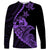 Personalised Guam Long Sleeve Shirt Tribal Turtles Curves Style - Purple LT7 Unisex Purple - Polynesian Pride