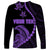 Personalised Guam Long Sleeve Shirt Tribal Turtles Curves Style - Purple LT7 - Polynesian Pride