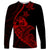 Personalised Guam Long Sleeve Shirt Tribal Turtles Curves Style - Red LT7 Unisex Red - Polynesian Pride