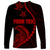 Personalised Guam Long Sleeve Shirt Tribal Turtles Curves Style - Red LT7 - Polynesian Pride