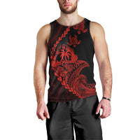 Personalised Guam Men Tank Top Tribal Turtles Curves Style - Red LT7 - Polynesian Pride