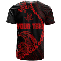 Custom Guam T Shirt Tribal Turtles Curves Style Red LT7 - Polynesian Pride