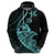 Custom Guam Hoodie Tribal Turtles Curves Style Turquoise LT7 - Polynesian Pride