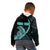 Personalised Guam Kid Hoodie Tribal Turtles Curves Style - Turquoise LT7 - Polynesian Pride