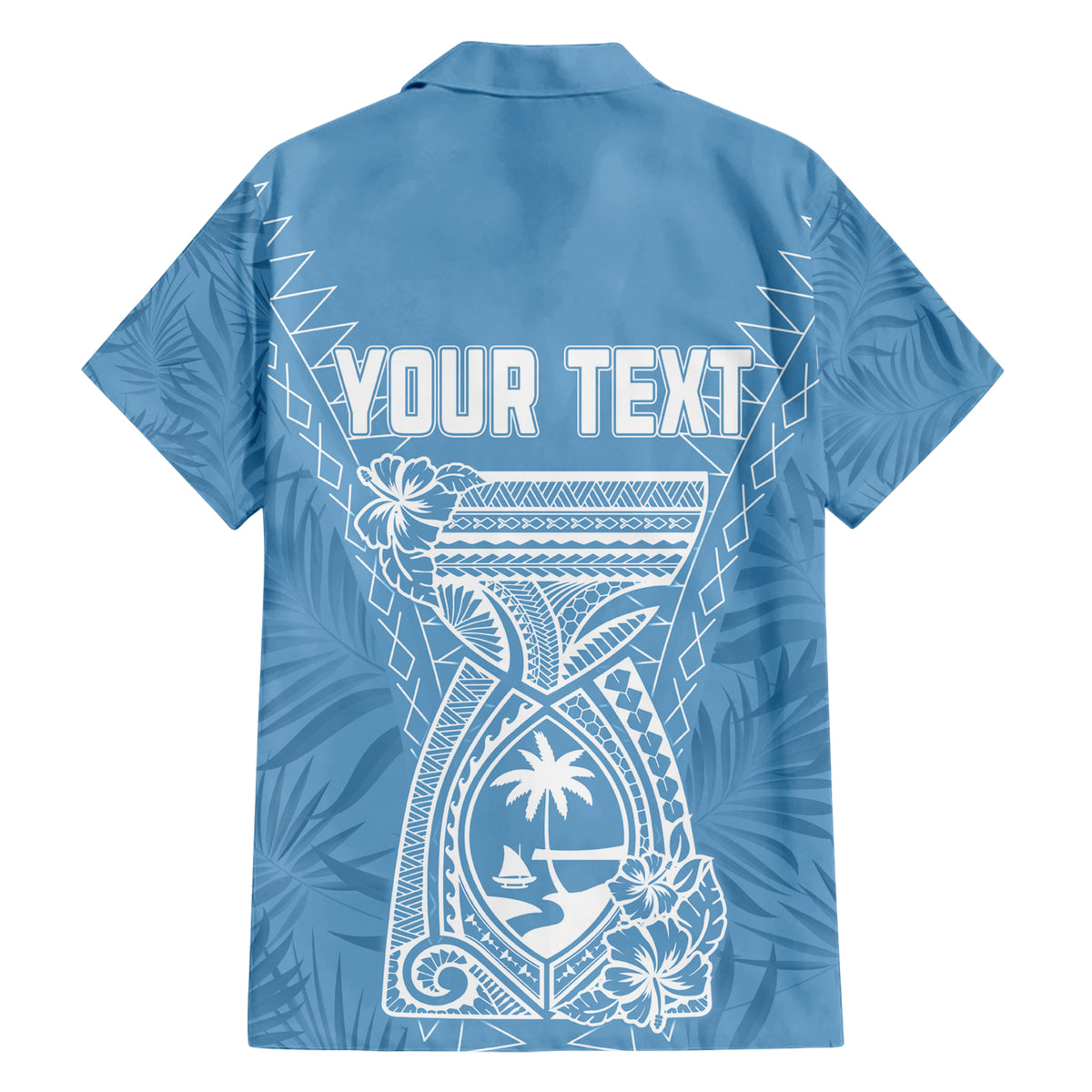 Personalised Guam Hawaiian Shirt Chamoro Latte Stone Mix Tropical - Blue LT7 - Polynesian Pride