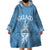 Personalised Guam Wearable Blanket Hoodie Chamoro Latte Stone Mix Tropical - Blue LT7 - Polynesian Pride