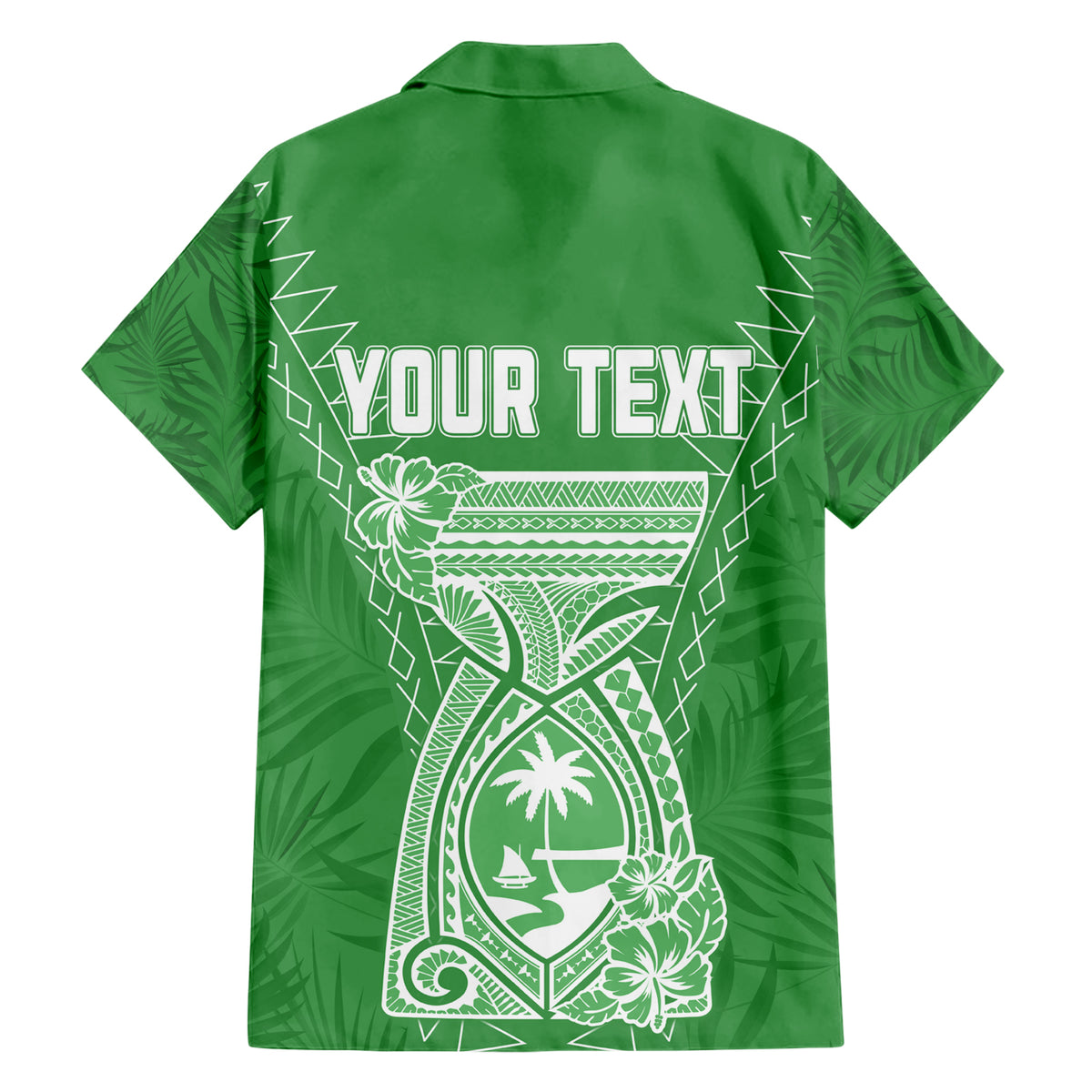 Personalised Guam Hawaiian Shirt Chamoro Latte Stone Mix Tropical - Green LT7 - Polynesian Pride