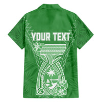 Personalised Guam Hawaiian Shirt Chamoro Latte Stone Mix Tropical - Green LT7 - Polynesian Pride