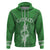 Custom Guam Hoodie Chamoro Latte Stone Mix Tropical Green LT7 Zip Hoodie Green - Polynesian Pride