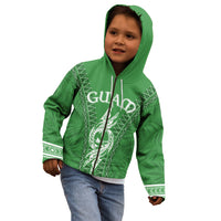 Personalised Guam Kid Hoodie Chamoro Latte Stone Mix Tropical - Green LT7 - Polynesian Pride