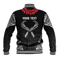 Personalized Talofa Samoa Baseball Jacket Ulafala With Toa Nifo'oti - Black