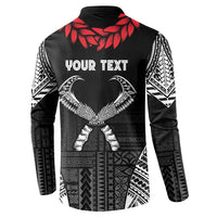 Personalized Talofa Samoa Button Sweatshirt Ulafala With Toa Nifo'oti - Black