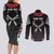 Personalized Talofa Samoa Couples Matching Long Sleeve Bodycon Dress and Long Sleeve Button Shirt Ulafala With Toa Nifo'oti - Black