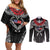 Personalized Talofa Samoa Couples Matching Off Shoulder Short Dress and Long Sleeve Button Shirt Ulafala With Toa Nifo'oti - Black