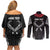 Personalized Talofa Samoa Couples Matching Off Shoulder Short Dress and Long Sleeve Button Shirt Ulafala With Toa Nifo'oti - Black