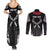 Personalized Talofa Samoa Couples Matching Summer Maxi Dress and Long Sleeve Button Shirt Ulafala With Toa Nifo'oti - Black