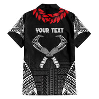 Personalized Talofa Samoa Family Matching Long Sleeve Bodycon Dress and Hawaiian Shirt Ulafala With Toa Nifo'oti - Black