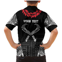 Personalized Talofa Samoa Family Matching Mermaid Dress and Hawaiian Shirt Ulafala With Toa Nifo'oti - Black