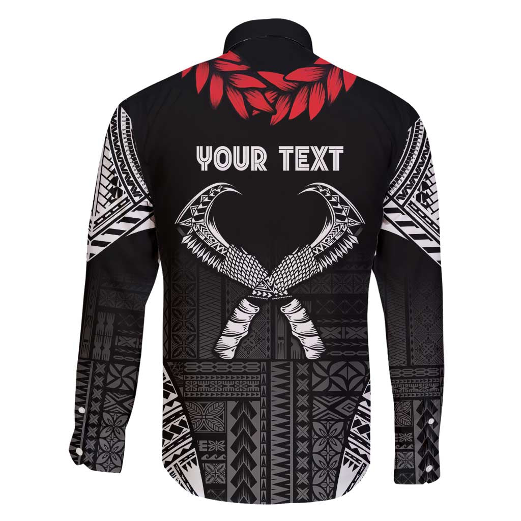 Personalized Talofa Samoa Family Matching Short Sleeve Bodycon Dress and Hawaiian Shirt Ulafala With Toa Nifo'oti - Black