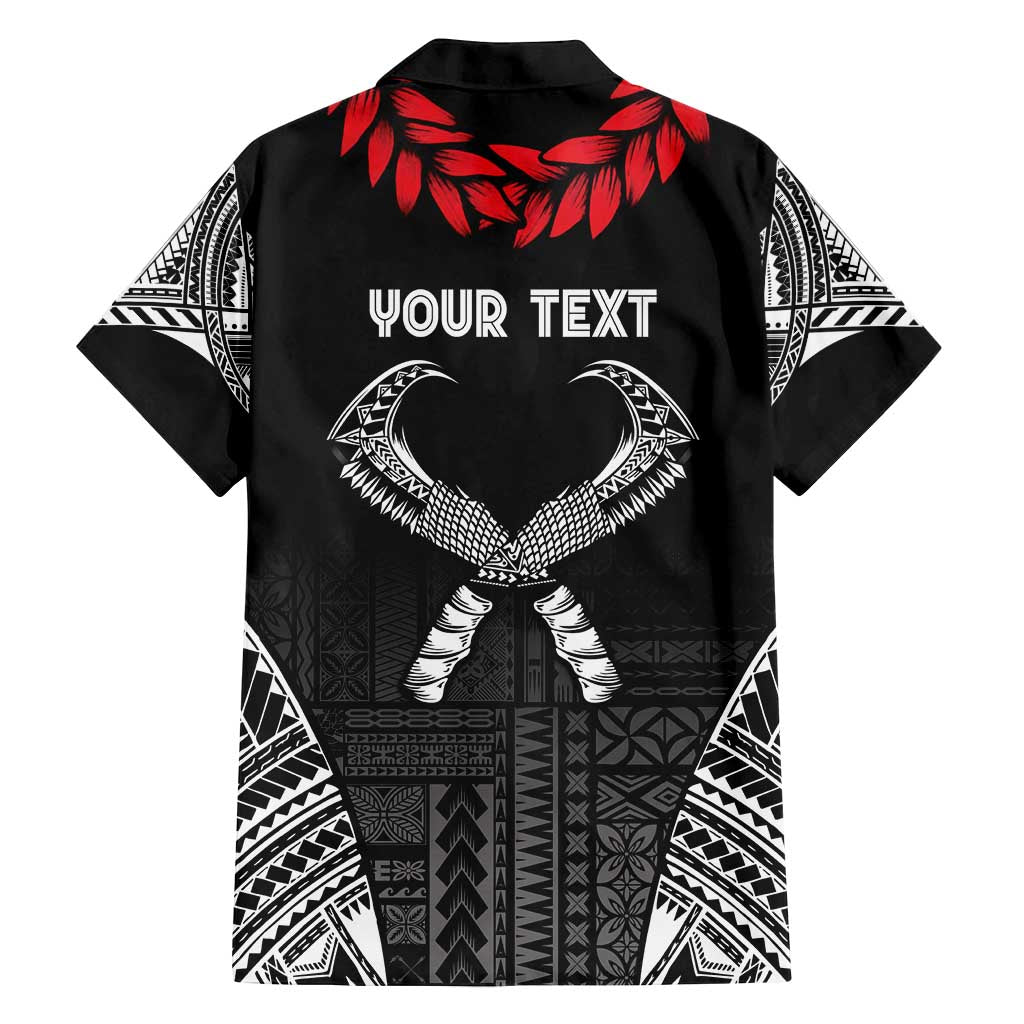 Personalized Talofa Samoa Family Matching Tank Maxi Dress and Hawaiian Shirt Ulafala With Toa Nifo'oti - Black