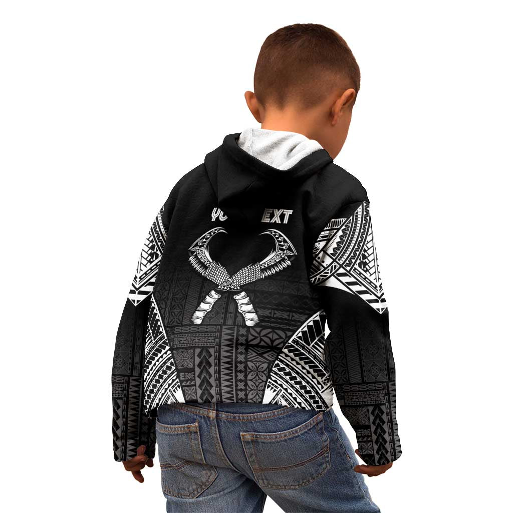 Personalized Talofa Samoa Kid Hoodie Ulafala With Toa Nifo'oti - Black