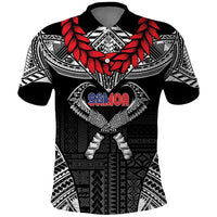 Personalized Talofa Samoa Polo Shirt Ulafala With Toa Nifo'oti - Black