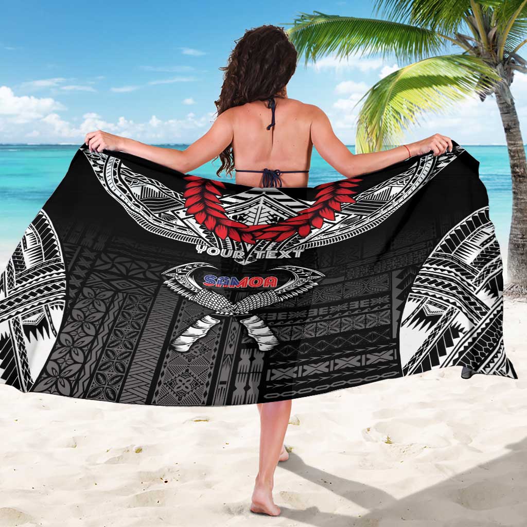 Personalized Talofa Samoa Sarong Ulafala With Toa Nifo'oti - Black