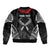 Personalized Talofa Samoa Sleeve Zip Bomber Jacket Ulafala With Toa Nifo'oti - Black