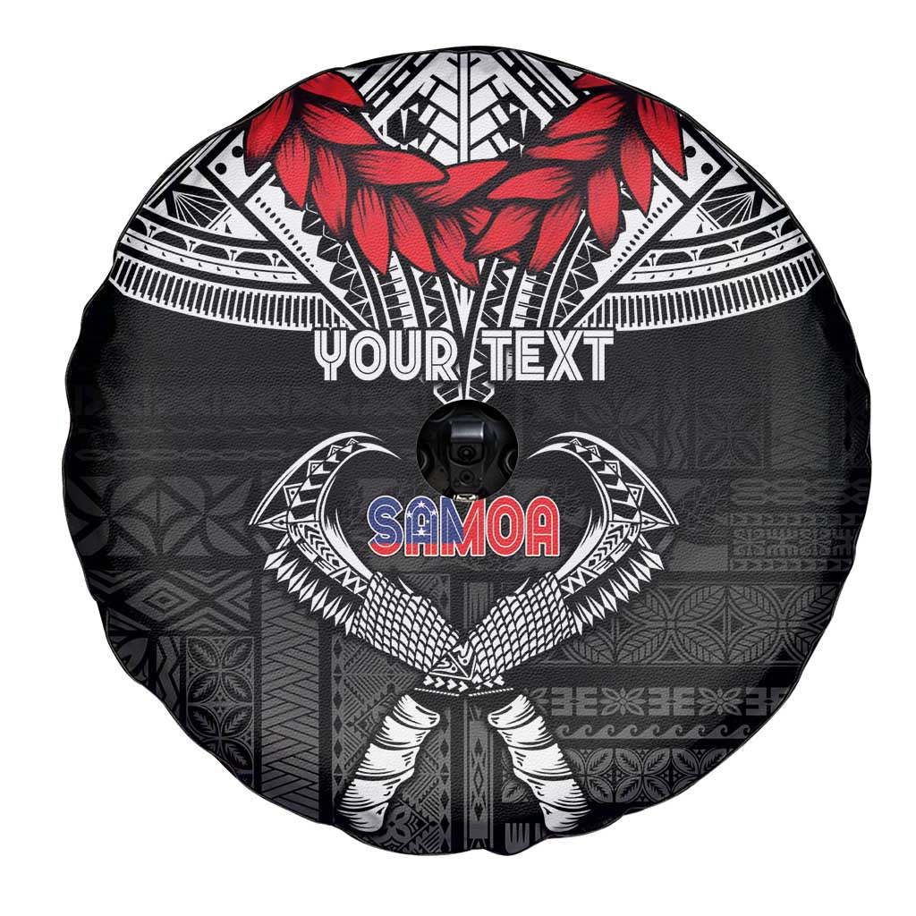 Personalized Talofa Samoa Spare Tire Cover Ulafala With Toa Nifo'oti - Black