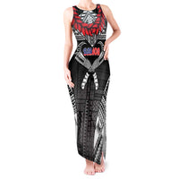 Personalized Talofa Samoa Tank Maxi Dress Ulafala With Toa Nifo'oti - Black