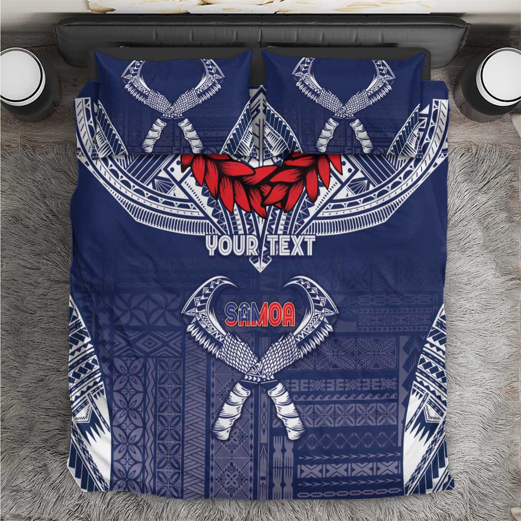 Personalized Talofa Samoa Bedding Set Ulafala With Toa Nifo'oti - Blue