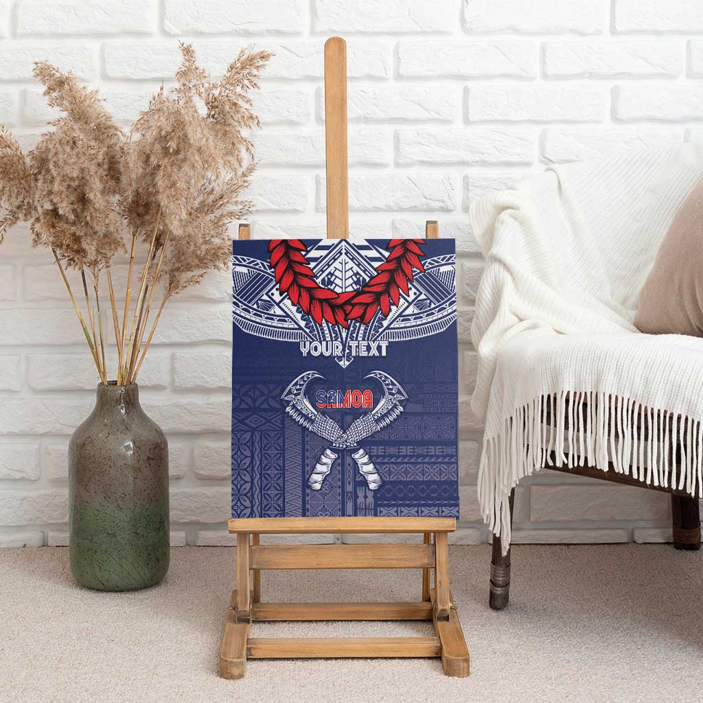 Personalized Talofa Samoa Canvas Wall Art Ulafala With Toa Nifo'oti - Blue