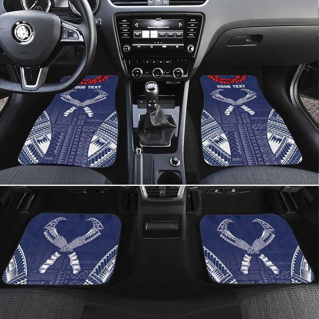 Personalized Talofa Samoa Car Mats Ulafala With Toa Nifo'oti - Blue