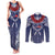 Personalized Talofa Samoa Couples Matching Tank Maxi Dress and Long Sleeve Button Shirt Ulafala With Toa Nifo'oti - Blue