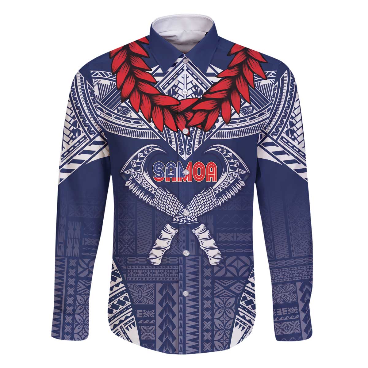 Personalized Talofa Samoa Family Matching Off The Shoulder Long Sleeve Dress and Hawaiian Shirt Ulafala With Toa Nifo'oti - Blue