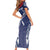 Personalized Talofa Samoa Family Matching Short Sleeve Bodycon Dress and Hawaiian Shirt Ulafala With Toa Nifo'oti - Blue