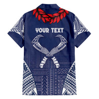 Personalized Talofa Samoa Hawaiian Shirt Ulafala With Toa Nifo'oti - Blue